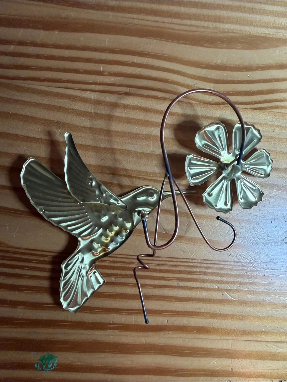 Vintage Homco Brass Hummingbird Wall Decor Set of 4